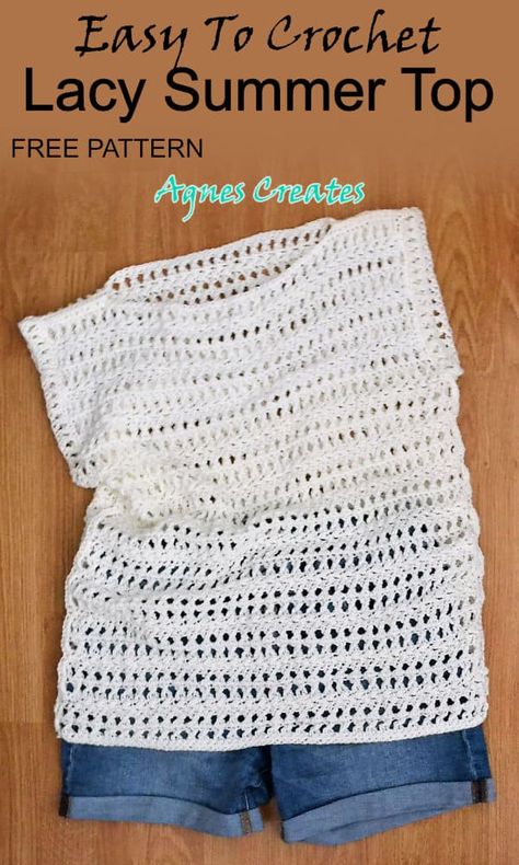 How To Crochet A Summer Top, Women's Crochet Tops Free Patterns, Crochet Dk Weight Yarn Patterns Free, My Saved Crochet Patterns, Free Crochet Pattern Summer Top, Crochet Summer Pullover Pattern Free, Crochet Ladies Tops Summer, Crochet Shirt Free Pattern Summer, Womens Crochet Top Patterns