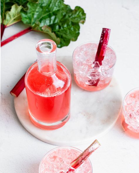 Easy Rhubarb Shrub Recipe - Nourished Kitchen Bbq Dessert, Basil Cocktail, Shrub Recipe, Rhubarb Syrup, Cocktails Recipes, Christmas Cocktail, Drinks Cocktails, Rhubarb Recipes, Summer Cocktails