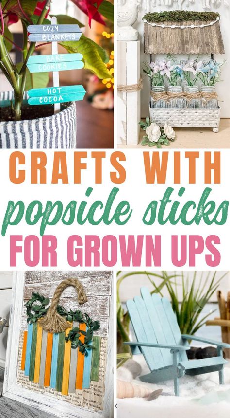 Diy Popsicle Stick Crafts For Adults, Wooden Skill Sticks Projects, Lolly Stick Craft Ideas, Popsicle Sticks Crafts For Adults, Craft Stick Crafts For Adults, Crafts For Popsicle Sticks, Diy Decor With Popsicle Sticks, Popsicle Stick Crafts To Sell, Craft Sticks Ideas For Adults