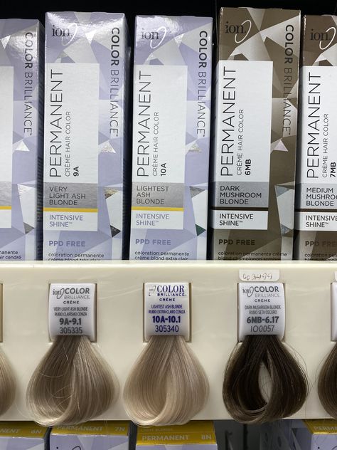 Dark Ashy Blonde Formula, Ashy Blonde Formula, Dark Ashy Blonde, Mushroom Blonde Hair Color, Grey Hair Diy, Mushroom Blonde Hair, Mushroom Blonde, Ion Color Brilliance, Balayage Straight Hair