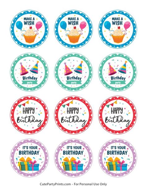 Free Printable Happy Birthday Cupcake Toppers Happy Birthday Printable Cake Topper, Printable Cupcake Toppers Birthday, Cupcake Template, Cupcake Toppers Template, Cupcake Toppers Free, Happy Birthday Cupcake, Free Printable Birthday Cards, Printable Cupcake Toppers, Balloon Cupcakes