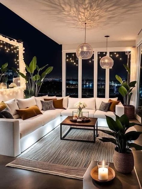 Future Apartment Decor, Apartment Balcony Decorating, Apartment Decor Inspiration, Home Design Living Room, Decor Home Living Room, Living Room Decor Apartment, Balcony Decor, A Living Room, Dream House Decor