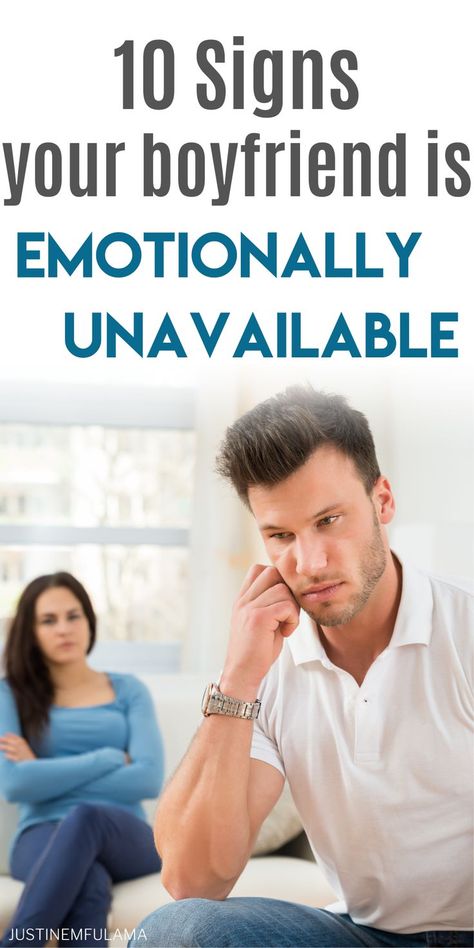 Do you have a hard time connecting emotionally to your boyfriend? In this article I share 10 obvious signs of an emotionally unavailable man. Learn how to deal with an emotionally unavailable guy. #justinemfulama #datingtips #love How To Connect Emotionally, Dating Emotionally Unavailable Men, How To Connect With Your Boyfriend, Emotionally Unavailable Men Signs, Emotionally Disconnected, Emotionally Unavailable Women, Emotionally Unavailable Men, Feeling Unwanted, Understanding Men