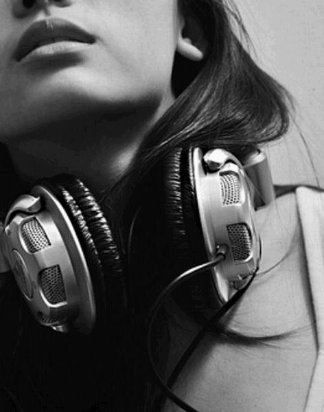 Headphones, A Woman, Music