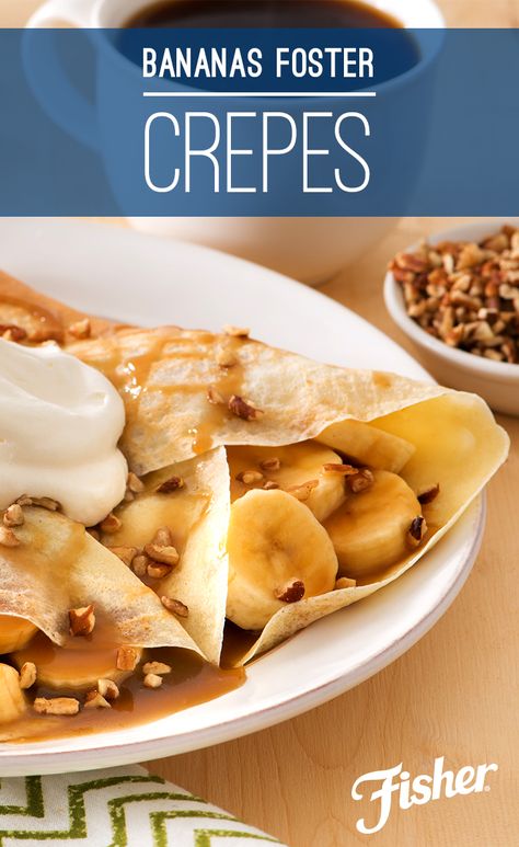 Bananas Foster Crepes, Banana Foster Crepes, Christmas Crepes, Breakfast Gourmet, Cake Crepes, Crepes Sweet, Recipe Crepes, Crepes Recipe Breakfast, Dinner Crepes