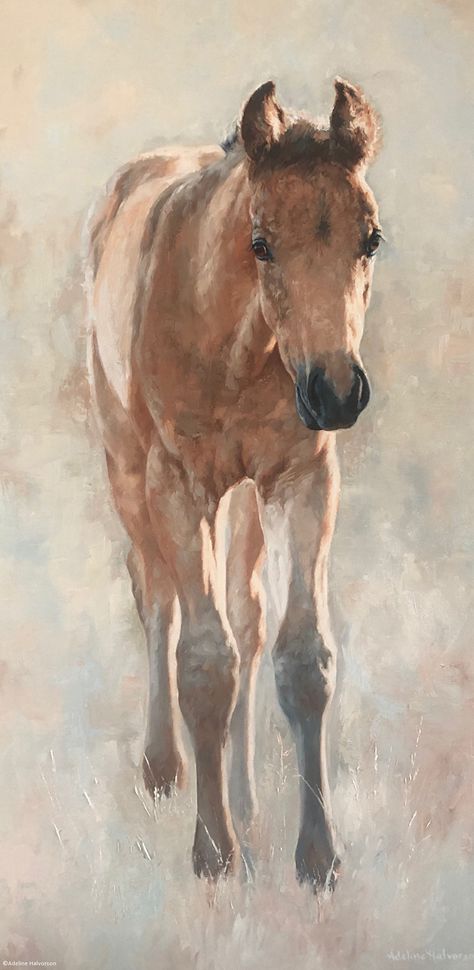 Looking Ahead by Adeline Halvorson, Oil, 36 x 18 x 1.5 Watercolour Horse Painting, Horse Illustration Art, Watercolor Horse Painting, Equine Artwork, Horse Oil Painting, Horse Art Drawing, Selling Paintings, Horse Illustration, Watercolor Horse