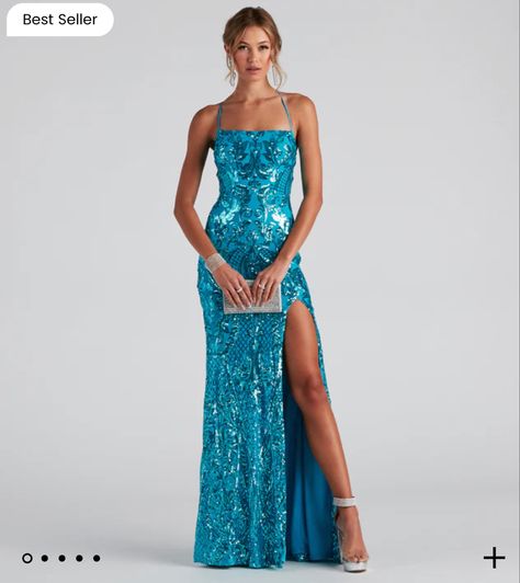 Windsor Blue Sequin Dress, Sequin Formal Dresses, Rowena Sequin Mermaid Dress, Turquoise Blue Prom Dress, Windsor Blue Dress, Carnival Prom Dress, Turquoise Dress Prom, Prom Dresses Form Fitting, Neon Blue Prom Dress