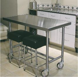 Stainless Steel Tables and Cabinets for the Home Kitchen Stainless Steel Bar Table, Stainless Steel Island With Seating, Stainless Steel Work Table Kitchen, Venue Business, Stainless Steel Prep Table, Stainless Table, Stainless Steel Table Top, Stainless Steel Kitchen Island, Portable Kitchen Island