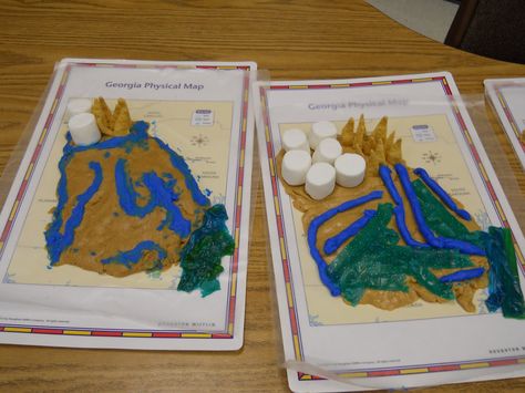 Student activities (2nd grade). Standard: SS2G1 Locate and compare major topographical features of Georgia and describe how these features define Georgia’s surface. a. Locate and compare the geographic regions of Georgia: Blue Ridge, Piedmont, Coastal Plain, Ridge and Valley, and Appalachian Plateau. Ga Regions 2nd Grade, 5 Regions Of Georgia, Georgia Regions 2nd Grade, Georgia Regions Project, Focus Activities, Activities 2nd Grade, Map Of Georgia, Georgia Regions, Geography Project