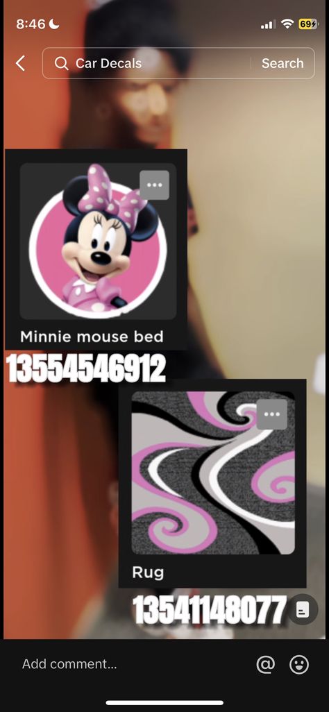 Minnie Mouse Codes Berry Ave, Minnie Mouse Berry Avenue Codes, Bloxburg Minnie Mouse Room, Minnie Mouse Codes For Bloxburg, Bloxburg Minnie Mouse Codes, Baby Decals Berry Ave, Mickey Mouse Decal Codes Bloxburg, Kids Room Bloxburg Ideas, Bloxburg Minnie Mouse Decals