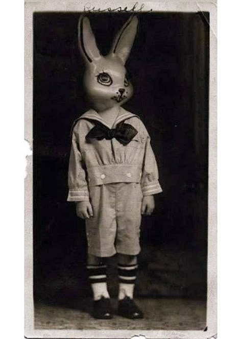 17 Vintage Animal Costumes To Inspire You This Halloween Halloween Costume Patterns, Evil Bunny, Creepy Animals, Vintage Halloween Photos, Animal Halloween Costumes, Creepy Vintage, Rabbit Costume, Vintage Halloween Costume, Animal Costumes