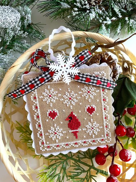 Thank You - Inspire Uplift Cross Stitch Cardinal Ornament, Christmas Cross Stitch Ornaments Free, Christmas Sampler Cross Stitch, Cross Stitch Ornament Finishing, Quilted Christmas Tree Ornaments, Christmas Cross Stitch Patterns Free Ornaments, Counted Cross Stitch Christmas Ornaments, Cross Stitch Ornaments Patterns Free, Cross Stitch Christmas Ornaments Free