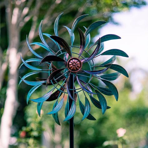 $39.99 Patio Essentials, Japanese Garden Decor, Garden Spinners, Metal Wind Spinners, Paint Metal, Wind Sculptures, Wind Spinners, Lawn And Garden, Japanese Garden