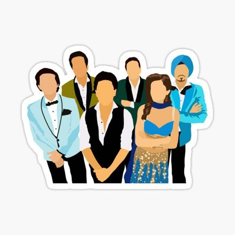 Bollywood Movie Illustration, Bollywood Doodle, Bollywood Painting, Bollywood Movie Posters Art, Happy New Year Bollywood, Bollywood Illustration, Bollywood Stickers, Happy New Year Movie, Bollywood Theme