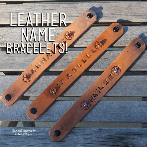 Diy Leather Stamp, Dreaming Outloud, Things For Christmas, Leather Braclet, Sewing Scrapbook, Stud Belt, Diy Leather Bracelet, Diy Jewelry Rings, Name Bracelets