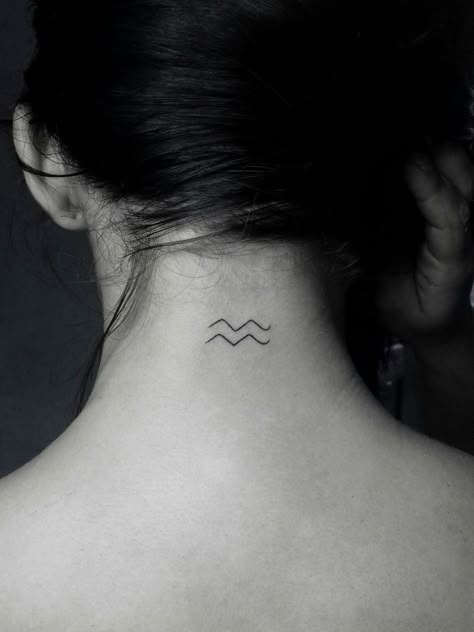 A Small Tattoo, Aquarius Symbol, The Ear, Back Neck, Small Tattoo, Tattoos