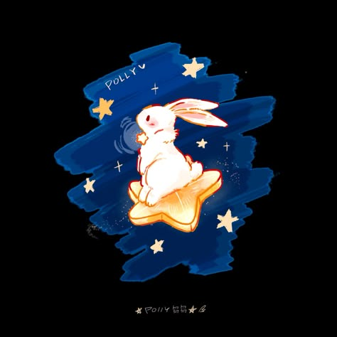 Kawaii Rabbit Drawing, Space Rabbit, Space Bunny, Moon Bunny, Space Bunnies, Rabbit Wallpaper, Really Cool Drawings, Bunny Drawing, Animal Doodles