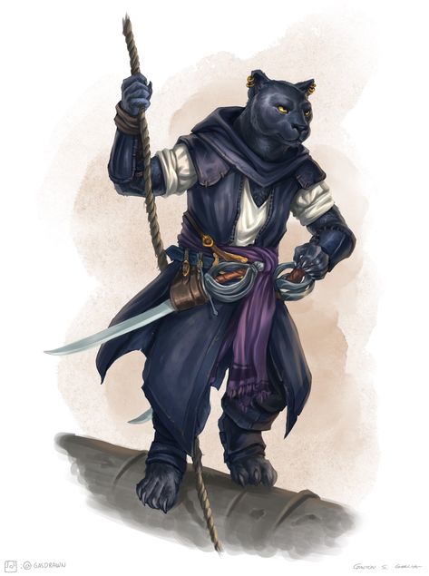 Tabaxi Pirate, Theros Art, Tabaxi Rogue, Minecraft Origins, Dungeons And Dragons Races, Pirate Cat, Dnd Races, Pirate Art, One D