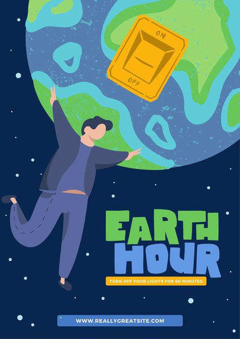 Earth Hour Poster, Earth Hour, Poster Template, Print Templates, Canvas, Fictional Characters, Blue, Quick Saves, Art