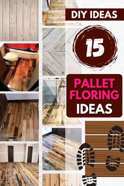 Remodel your floors on a budget with these easy DIY pallet flooring projects. A quick and stylish update! Diy Pallet Flooring Indoors, Easy Flooring Ideas Diy Budget, Diy Pallet Flooring, Floors On A Budget, Diy Flooring On A Budget, Wood Pallet Flooring, Pallet Flooring, Easy Flooring, Pallet Floors