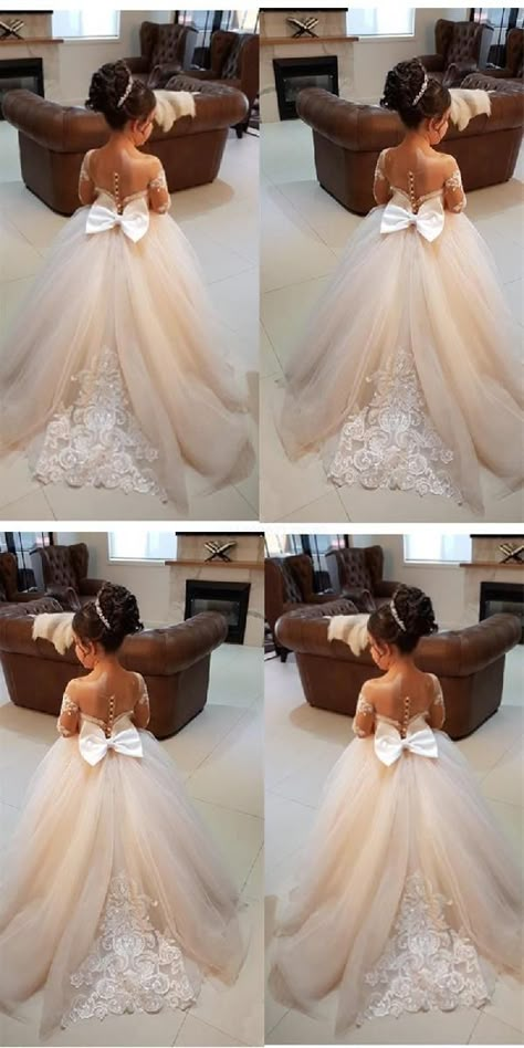 Cute Bridesmaid Dresses, Bridesmaid Dresses 2018, Long Sleeve Bridesmaid Dress, Long Flower Girl Dresses, Bridesmaid Dresses With Sleeves, Pnina Tornai, Lace Flower Girls, Stella York