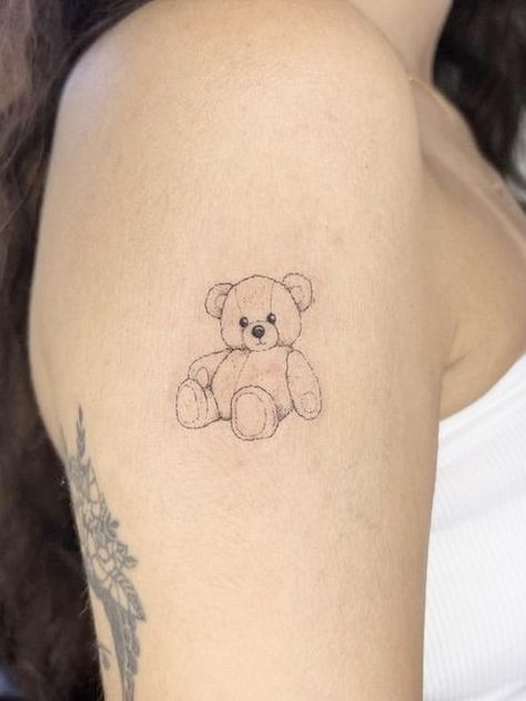 Tattoos For Mum, Teddy Tattoo, Tattoo Vision Board, Future Tattoo Ideas, Bear Tattoos, Chop Suey, Bear Tattoo, New School Tattoo, Tattoo Board