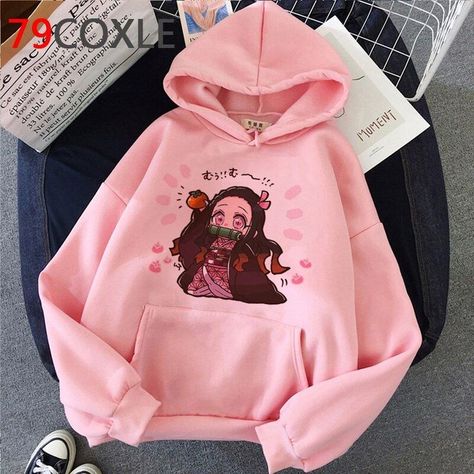 Style Sweatshirts, Harajuku Sweatshirt, Anime Demon Slayer, Aesthetic Hoodie, Unique Hoodies, Anime Inspired Outfits, Hoodie Coat, Winter Hoodies, Anime Hoodie