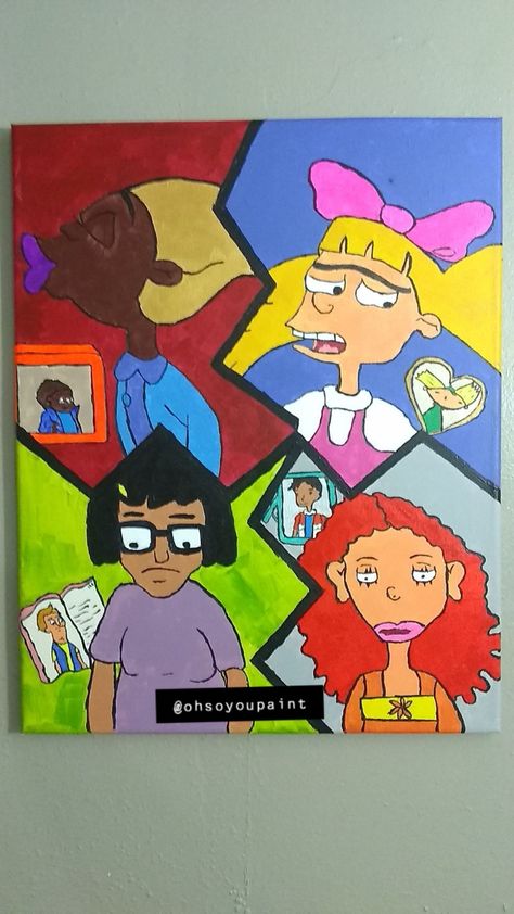 Hey Arnold Painting Canvas, Hey Arnold Painting, Told By Ginger, As Told By Ginger, Positivity Art, Proud Family, Body Positivity Art, Hey Arnold, Bob's Burgers