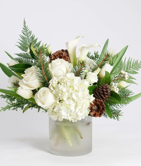 Winter Wonderland | Christmas Flower Delivery, Philadelphia Florist - Robertson's Flowers Hydrangea Christmas Arrangement, Winter Hydrangea Arrangement, Small Winter Floral Arrangements, White Christmas Flower Arrangements, Christmas Fresh Flower Arrangements, White Winter Floral Arrangements, White Christmas Floral Arrangements, Holiday Flower Arrangements, Xmas Flowers