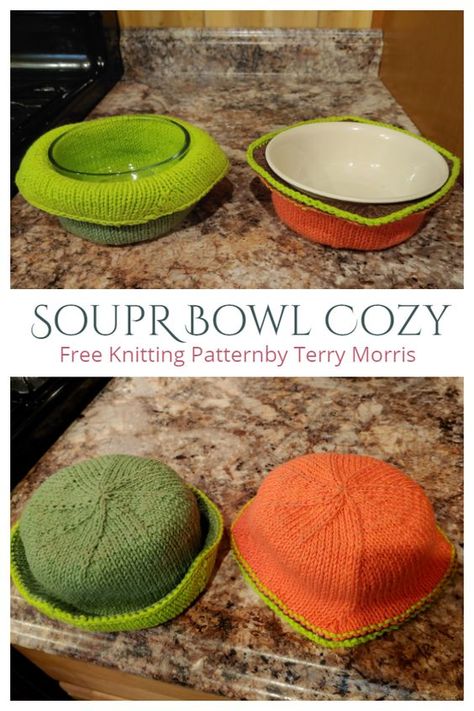 Knit Hot Pads Free Pattern, Knit Tea Cozy Pattern, Gnomes Tutorial, Bowl Cosy, Knitted Dishcloth Patterns Free, Christmas Knitting Projects, Soup Bowl Cozy, Tea Cozy Pattern, Knitting Bowl