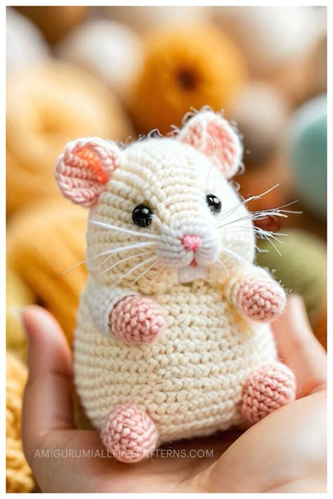 Amigurumi Hamster Crochet Free Pattern Crochet Hamster Pattern, Hamster Amigurumi Free Pattern, Crochet Hamster Pattern Free, Mouse Crochet Pattern Free, Hamster Crochet, Crochet Hamster, Become Irresistible, Knitting Bear, Jean Greenhowe