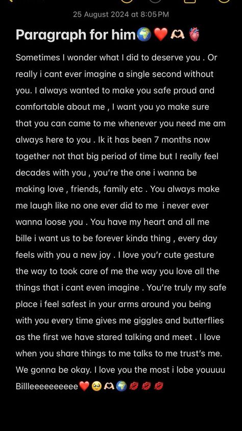 Paragraph For Your Boyfriend, Paragraph For Him, Paragraph For Boyfriend, Creative Tiktok, Sweet Quotes For Boyfriend, Love Letter For Boyfriend, Letter To My Boyfriend, Cute Paragraphs, Cute Messages For Him