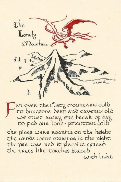 Lotr Writing, The Fellowship Of The Ring Art, Lotr Drawing Ideas, The Hobbit Tattoo Ideas, Lord Of The Rings Art Draw, Hobbit Hole Drawing, Lotr Art Sketches, Lotr Illustrations, The Hobbit Drawings