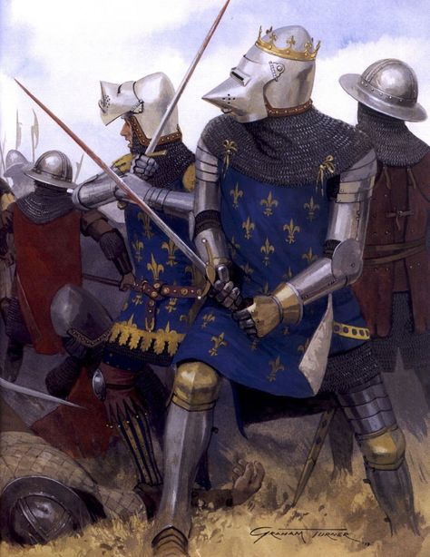 French knights Historical Warriors, Medieval Ages, Ancient Warfare, Historical Armor, Medieval World, Knight Art, Knight Armor, Medieval Armor, Medieval Knight