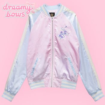 Pastel Pink Jacket, Baseball Jacket Style, Pastel Jacket, Embroidered Cross, Kawaii Harajuku, Harajuku Outfits, Pastel Fashion, Model Inspo, Japanese Outfits