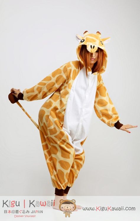 Kawaii Giraffe Kigurumi~ Get it here ► http://bit.ly/1OsGirT Follow Kigu Kawaii for more cute stuff! #kigukawaii #cute #kawaii #adorable #fancy #Giraffe #Animal #kigu #kigurumi #onesie #kigu #adult #Halloween #Costume Cheap Yellow Onesie For Playwear, Cheap Yellow Sets For Sleepover, One Piece Halloween Costume, Giraffe Onesie, One Piece Halloween, Sleepwear For Men, Fun Cosplay, Adult Onesie Pajamas, Animal Halloween Costumes