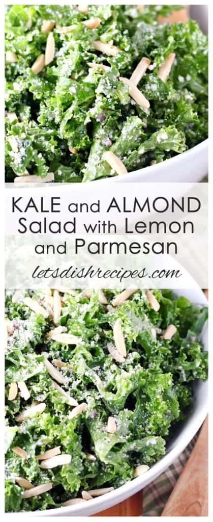 Almond Salad, Salad Kale, Chicken Salads, Salad With Lemon, Kale Salad Recipes, Parmesan Recipes, Salad Pasta, Kale Recipes, Lemon Vinaigrette