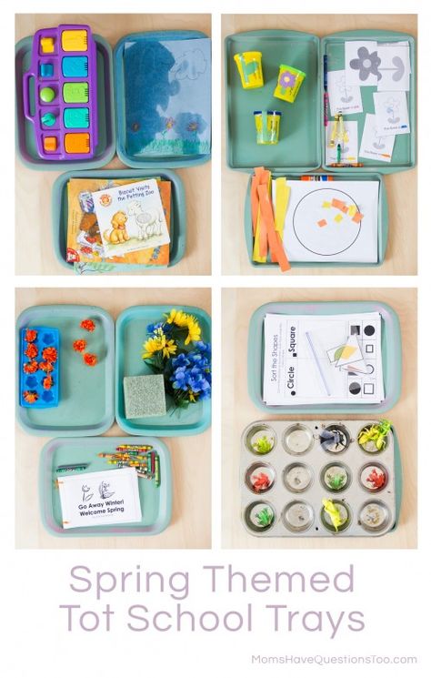 Spring Tot School Trays - Fun ideas that your toddler will love! Tot School Themes, Tot Trays, Montessori Trays, Bugs Preschool, Transportation Preschool, Car Theme, Toddler School, Montessori Preschool, Spring Preschool