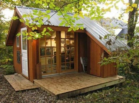 Home Decor Ideas & Design, DIY Projects, Gardening and Landscaping! All the decorating ideas and tips you need to make your home the perfect place! Earthen House, Cute Cabins, Siding Options, Studio Shed, Backyard Studio, Backyard Office, Tiny Cabins, Tiny Cottage, Backyard Shed