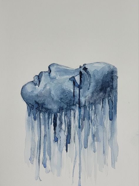 Watercolour painting Painting Ideas To Express Feelings, Watercolour Drip Art, Heartbreak Watercolor Paintings, Painting Emotions Art Therapy, Dripping Art Painting, Drip Watercolor Painting, Emotional Watercolor Paintings, Painting With Emotion, Art Depicting Emotions