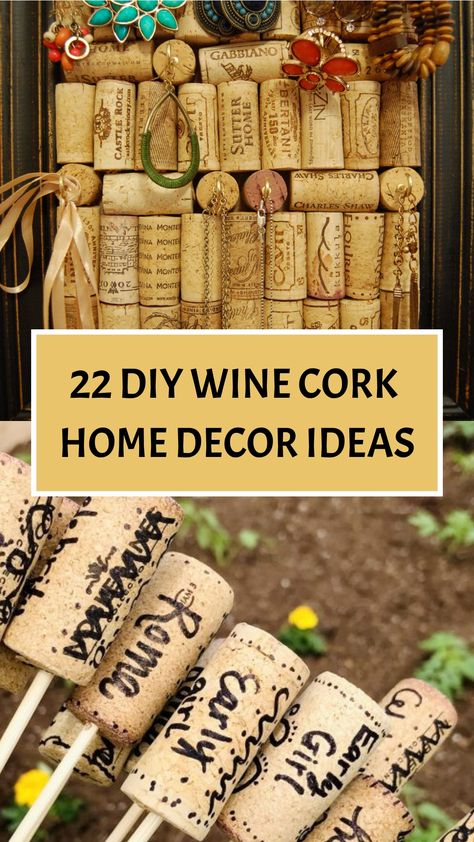 22 DIY Wine Cork Home Decor Ideas Wine Cork Charcuterie Board, Easy Wine Cork Crafts Diy, Wine Cork Key Holder, Ideas For Wine Corks, Champagne Cork Ideas, Wine Cork Crafts Diy, Wine Cork Home Decor, Wine Cork Collection Ideas, Diy Wine Cork Crafts