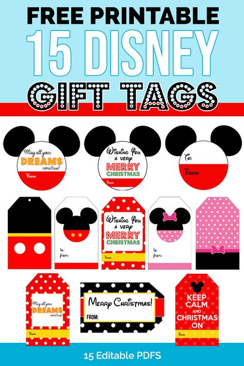 15 FREE Disney Gift Tags! Great for Christmas gift tags, birthday gift tags, you name it.  #disney #free #freebies #gifttag #christmas Disney Christmas Printables Free, Disney Labels Free Printables, Disney Name Tags Printable, Cricut Disney Cards, Disney Christmas Gift Tags Printable, Fish Extender Gift Tags, Disney Pixie Dust Gift Tags, Disney Christmas Gifts, Disney Luggage Tags