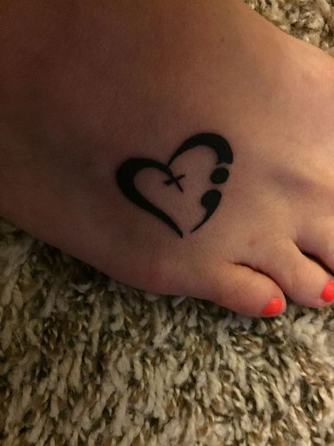 Wrist Tattoos Semicolon, Tattoos Semicolon, Colon Tattoos, Semicolon Heart, Awareness Tattoos, Semi Colon Tattoo, Colon Tattoo, Semicolon Project, Awareness Tattoo