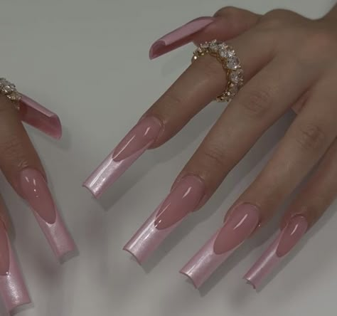 Back Nails Acrylic, Jelly Tints Nails, Pink Nail Set With Gems, Red Bottom Nails With Design, Pink 20th Birthday Nails, Coffin Vs Tapered Square, Nail Inspo Xl Square, Gold French Tip Nails Acrylic, Valentines Day Long Nails