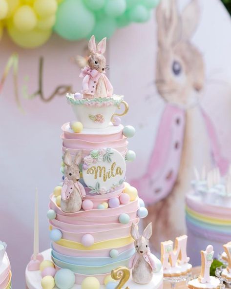 Rabbit Birthday Cake, Peter Rabbit Cake, Rabbit Birthday, Rabbit Cake, Rabbit Baby, 1st Birthday Cake, Easter Cakes, Girl Cakes, Peter Rabbit