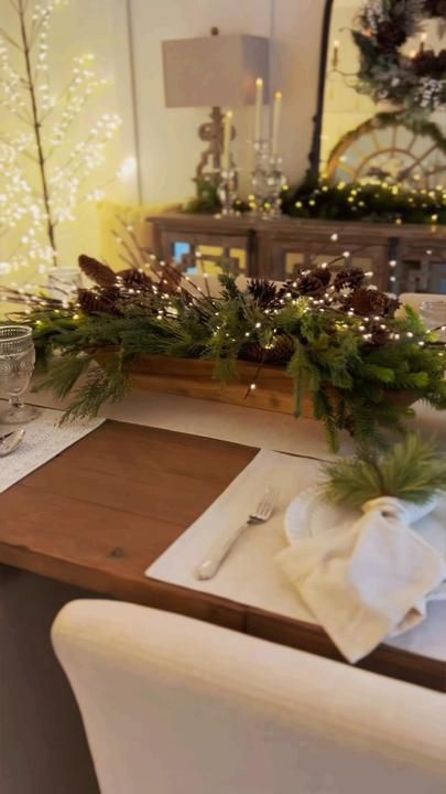 Mytexashouse on TikTok Light Up Branches, Large Dough Bowl, Christmas Centrepiece Ideas, A Simple Christmas, Potting Table, Christmas Centerpiece, Ice Dance, Thanksgiving Centerpieces, Thanksgiving Table Decorations