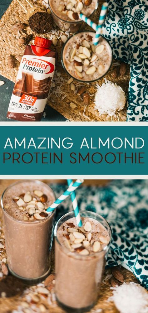 Almond Butter And Banana, Protein Ideas, Recipe Smoothie, Protein Recipe, Almond Smoothie, Best Smoothie, Protein Smoothies, Protein Dinner, Protein Smoothie Recipes