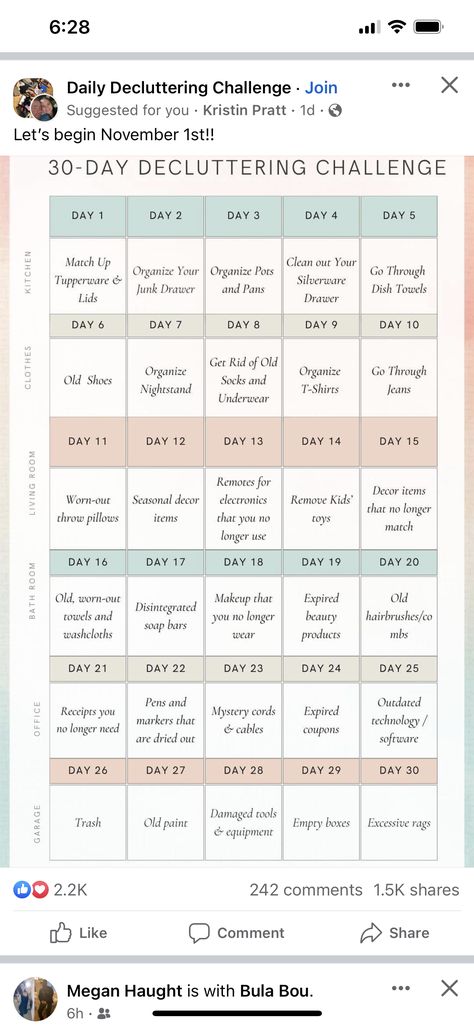 Decluttering Schedule, Getting Organized, Declutter, Let It Be