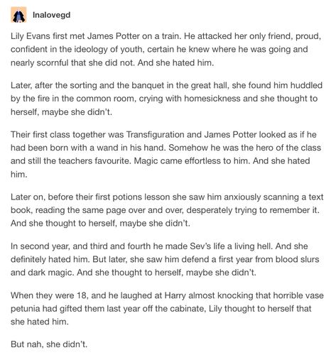 James and Lily Jily Fanfiction, Marauders Stories, Marauders Headcanons, James And Lily, Fanfiction Recommendations, Hp Sauce, Harry Potter Pin, Harry Potter Headcannons, Harry Pottah