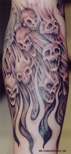 Skulls Filler Tattoo, Skull Filler Tattoo Ideas, Tongue Tattoo Design, Skull Tattoo Filler, Skull With Flames Tattoo, Tattoos Of Skulls, Flame Sleeve Tattoo, Sleeve Skull Tattoo, Skull Flames Tattoo